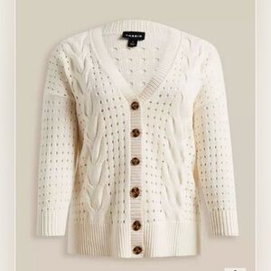 Cable Boyfriend Cream/Off white Cardigan Sweater